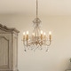 preview thumbnail 11 of 16, 4/6-Lights Vintage Small Candlestick Crystal Chandelier in Antique Gold W22''
