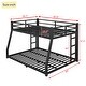 preview thumbnail 3 of 9, Full XL over Queen Size Metal Frame Bunk Bed for Teens & Adults with 2 Side Ladder and Safety Guardrail, Under Bed Storage