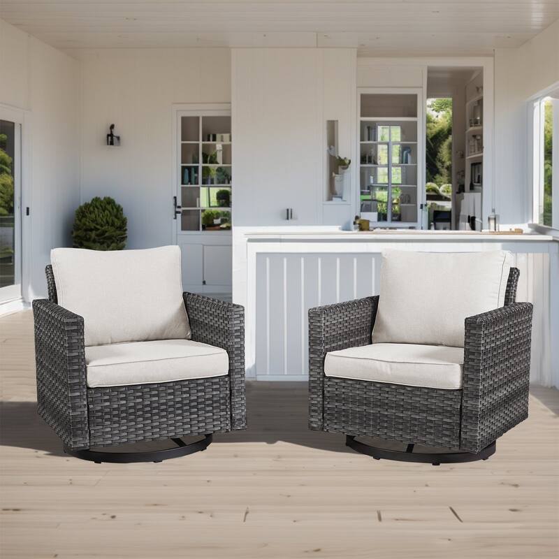 Outdoor Swivel Glider Chairs with Soft Cushion