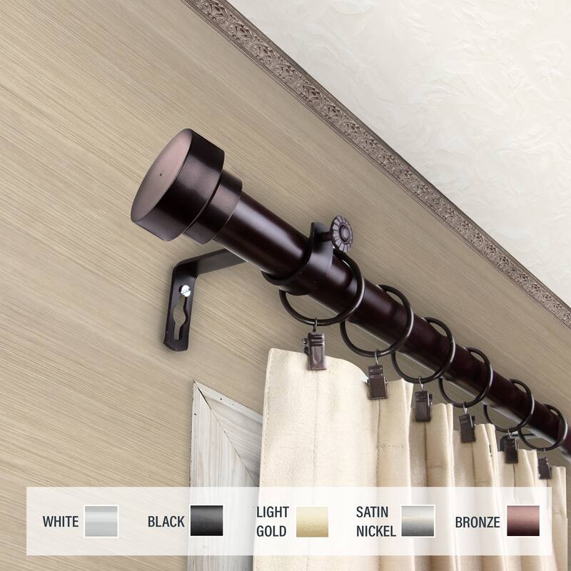 InStyleDesign Beret Curtain Rod 1" OD 18-28 inch - Bronze