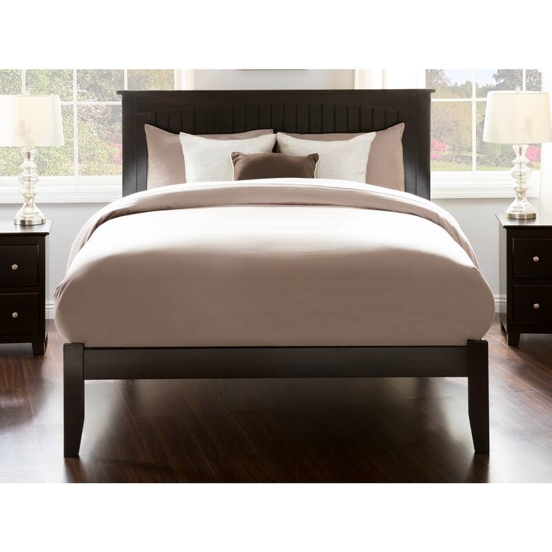 Platform Bed - Solid Hardwood Design - Open Footboard - Sturdy Wood Frame - Spacious Bedroom Furniture