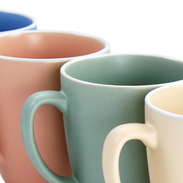 Spice by Tia Mowry Creamy Tahini 4 Piece 17.5oz Stoneware Mug Set