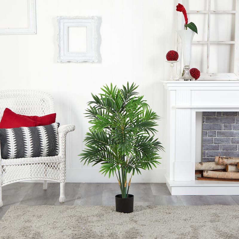 French Country Palm Tree - 3 Ft Artificial Palm Decor for Home Office - Lush Green Indoor Plant - 3ft.