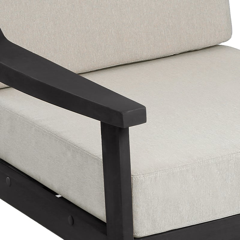 Set of 2 Outdoor Teak Wood Patio Chair with Cushion