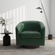 preview thumbnail 167 of 186, Modern Upholstered Barrel Chair Swivel Accent Chair for Living Room Faux Leather - Green/PU