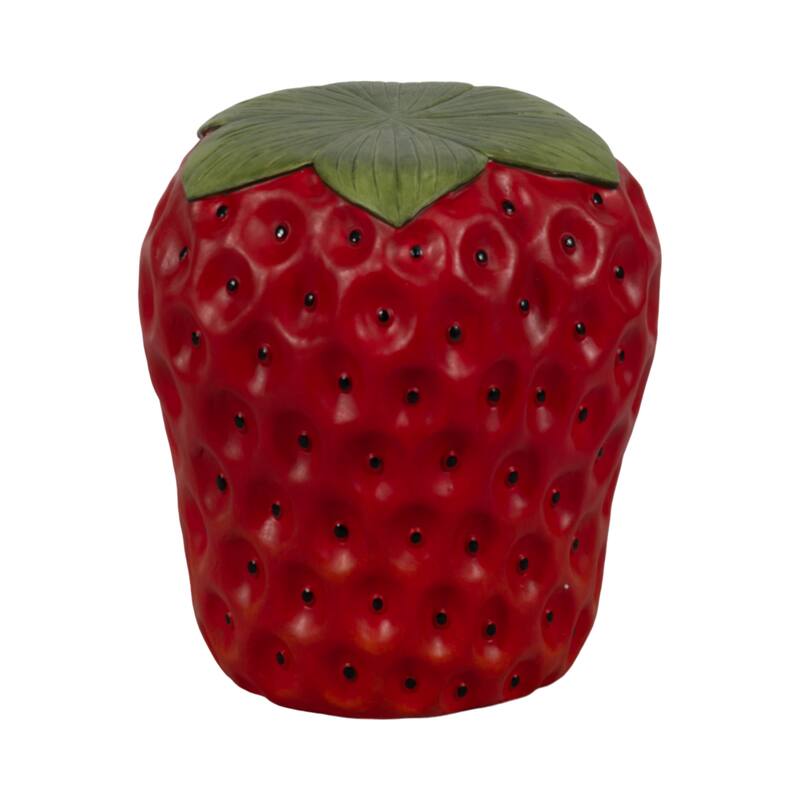 Resin Strawberry Garden Stool Outdoor Chair - Red, 17"