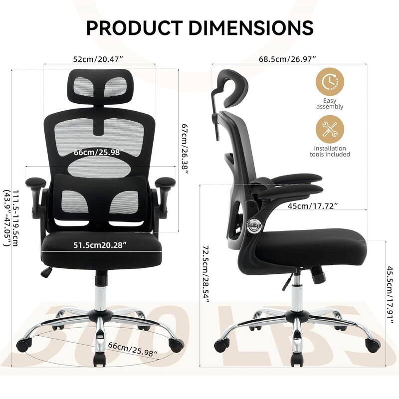 Ergonomic Desk Office Chair, High-Back Computer Gaming Chair for Home, Office, Gaming
