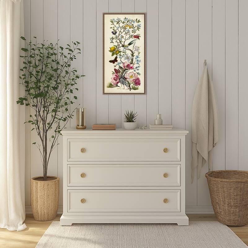 Chinoiserie Natura No. 2 by Naomi McCavitt (14 x 27 in.), Framed Canvas Wall Art Print