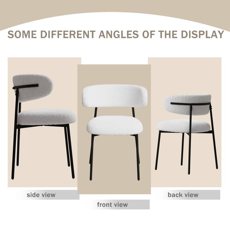 Modern Teddy Velvet 4 Piece Kitchen Dining Chair Set with Cushions, Metal Legs for Dining Room Kitchen Living Room Bedroom