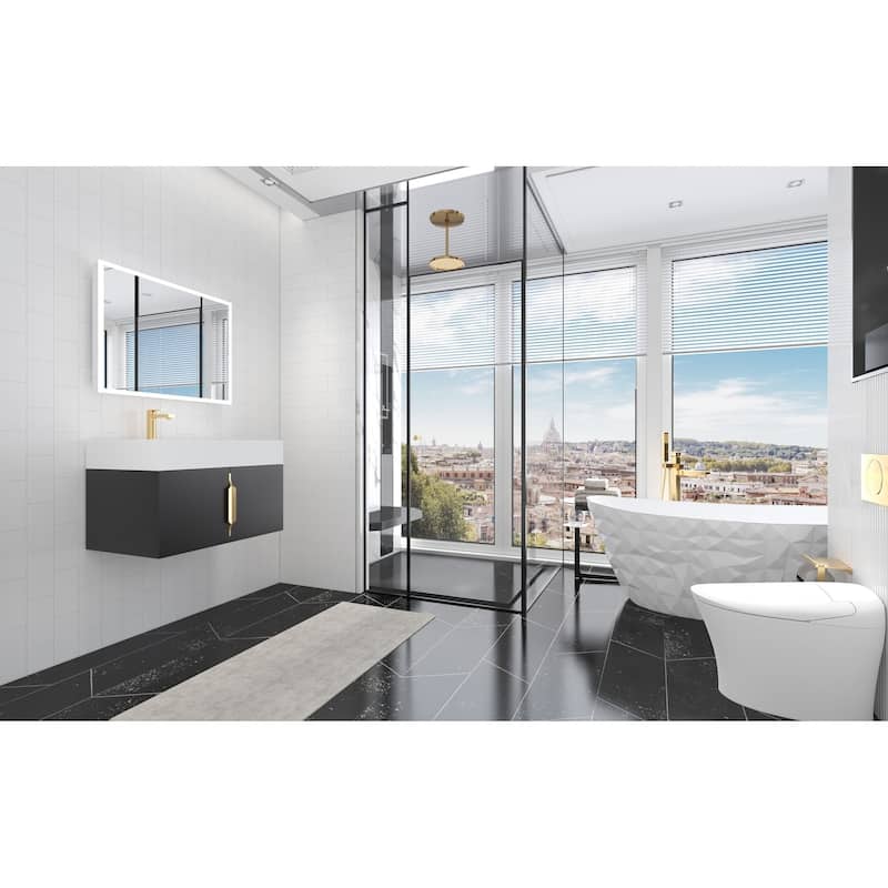 Amazon 30" Wall Mounted Bathroom Left Basin Vanity Set w/ White Top