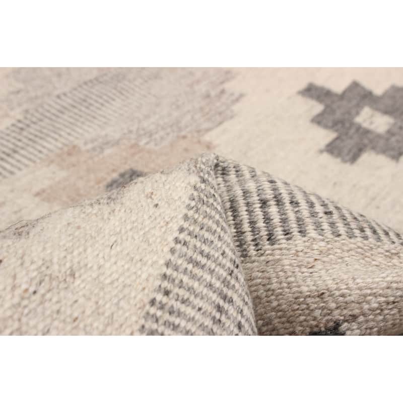 ECARPETGALLERY Flat-Weave Ankara FW Beige Wool Kilim - 5'0 x 8'0
