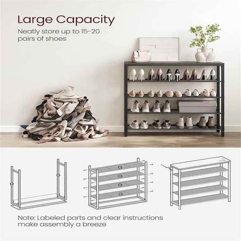 INDESTIC Shoe Rack - 36.4"D x 11.8"W x 39.4"H