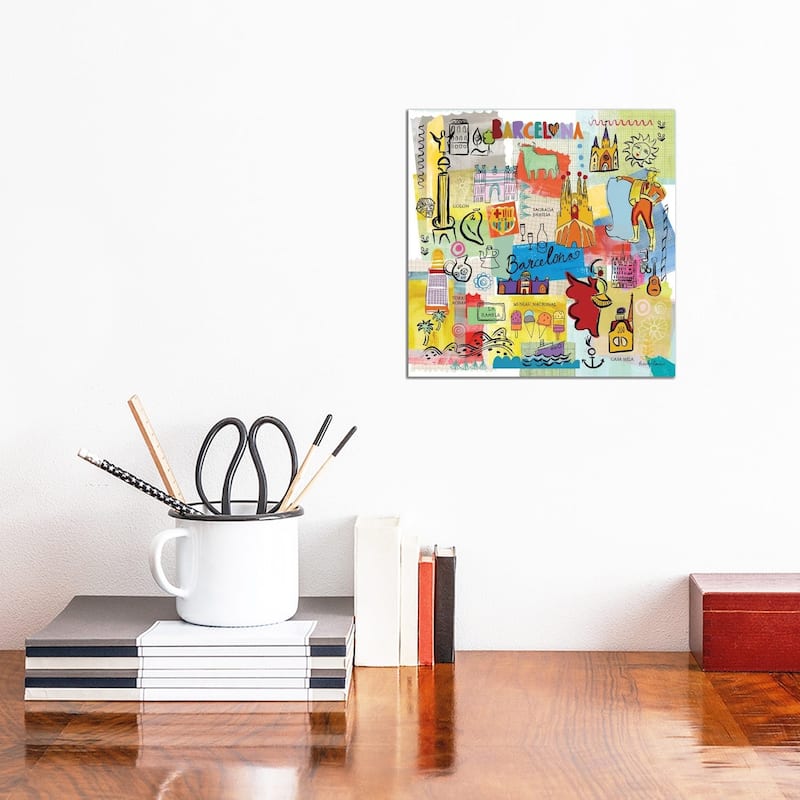 iCanvas "Global Travel IX" by Farida Zaman Canvas Print - 12x12x1.5