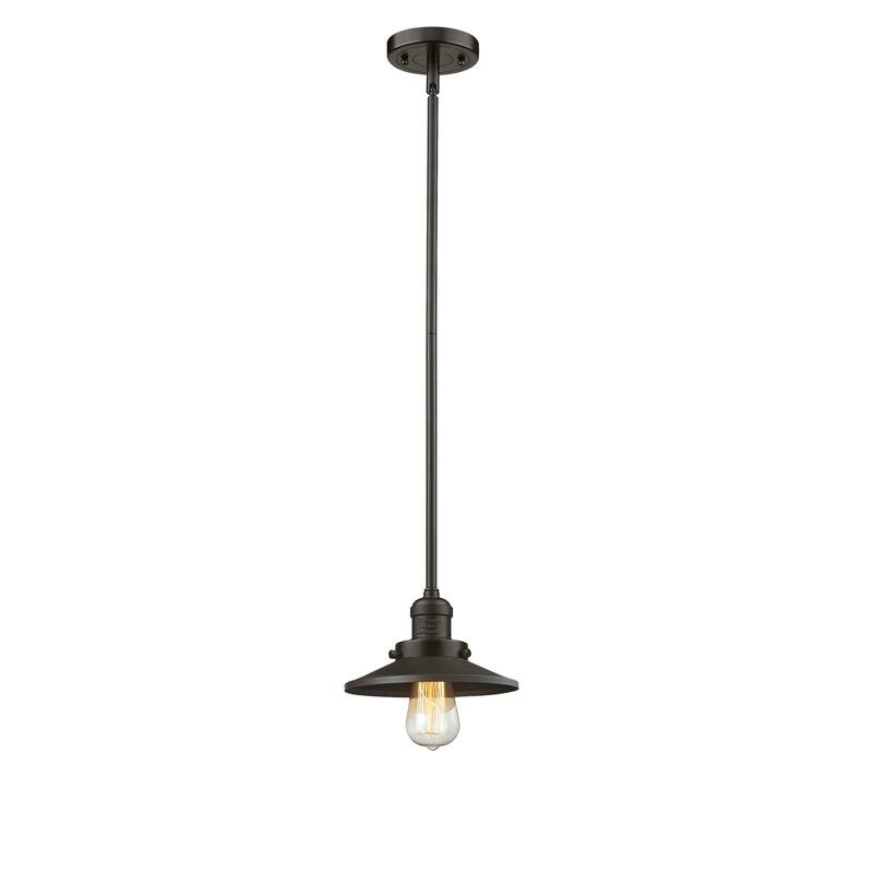 Innovations Lighting Franklin Restoration Railroad - 1 Light 8" Stem Hung Mini Pendant - Oil Rubbed Bronze