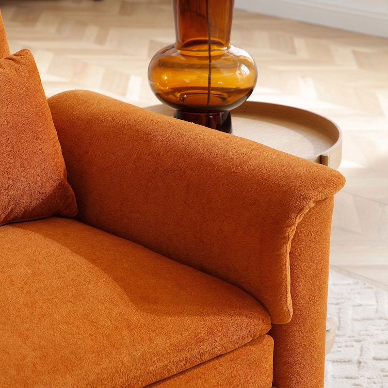 55" Velvet 2-Seater Convertible Sofa Bed, 3-in-1 Pull-Out Loveseat with Adjustable Backrest, USB Ports, Side Pockets