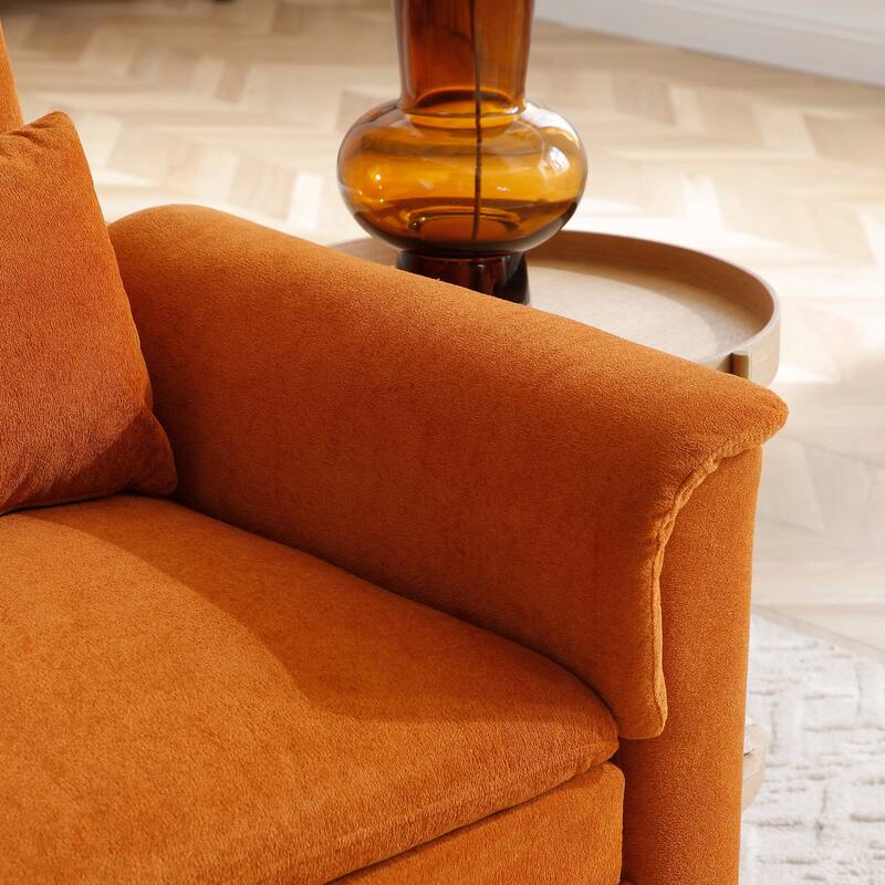 Anmytek 55" Velvet Loveseat Sleeper Sofa 3-in-1 Pull Out Bed Adjustable Backrest USB Ports Side Pockets