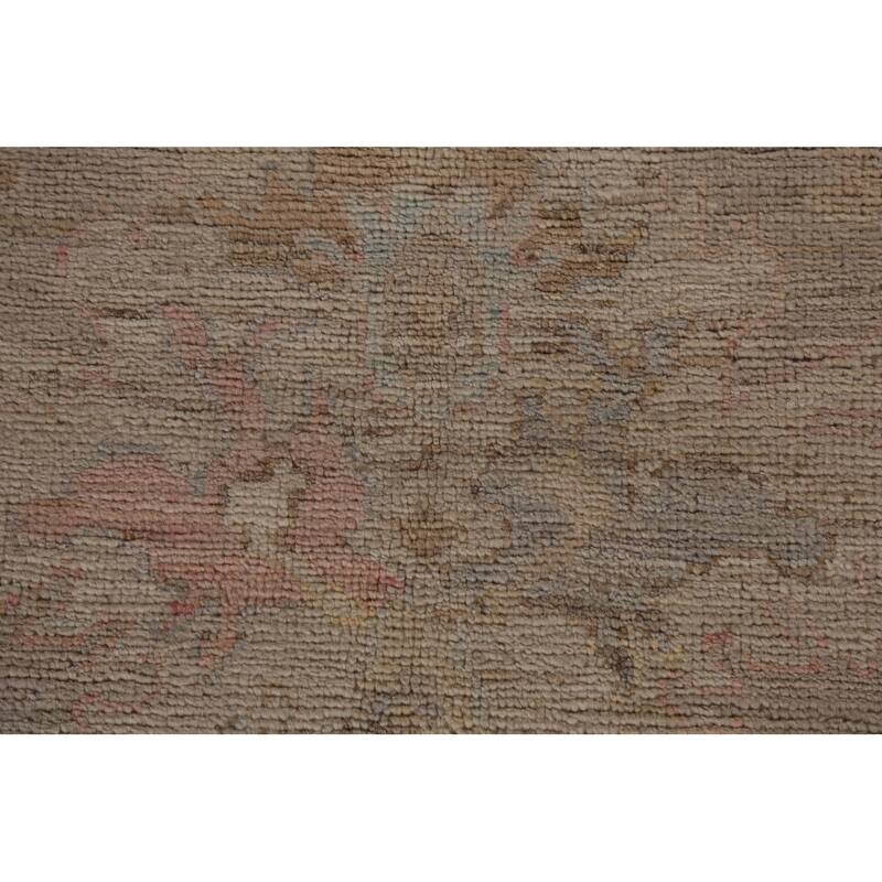 Floral Vegetable Dye Oushak Turkish Area Rug Handmade Wool Carpet - 8'8"x 11'9"