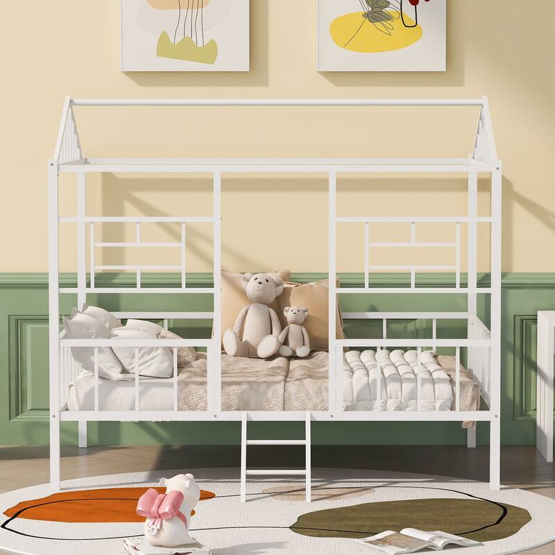 Metal Tree House Bed Frame for Kids, Twin/Full Size, Sturdy Frame, No Box Spring Required