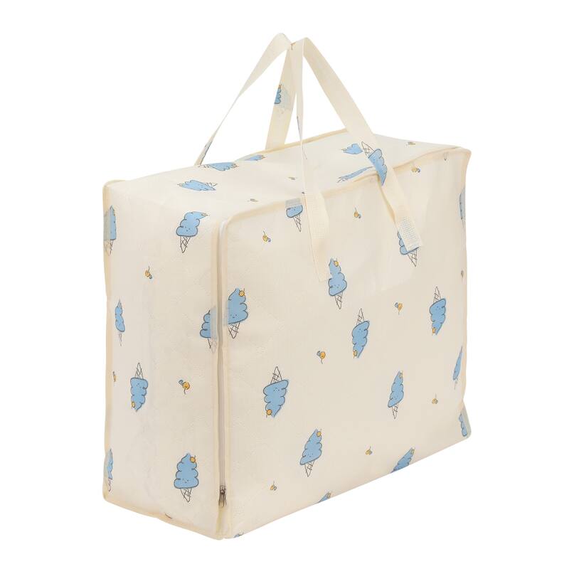 1 Pack Clothes Storage, Storage Bags, Foldable Moving Bags for Organizing, Closet Organizers, and Storage with Handles Beige - 18.5*8*15.5in