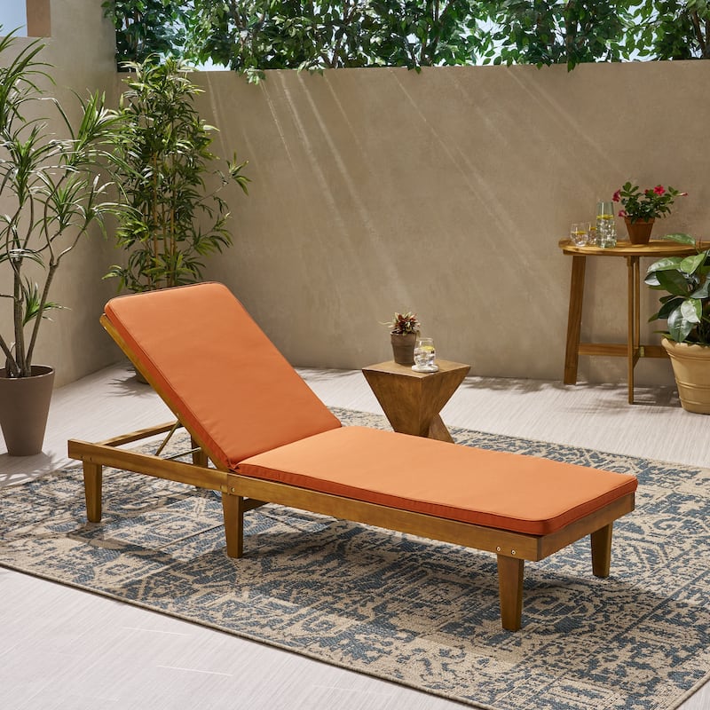 Nadine Outdoor Fabric Chaise Lounge Cushion by Christopher Knight Home