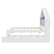 preview thumbnail 5 of 7, White+Blue Full Size House Bed with Bookcase Headboard and LED Light for Kids