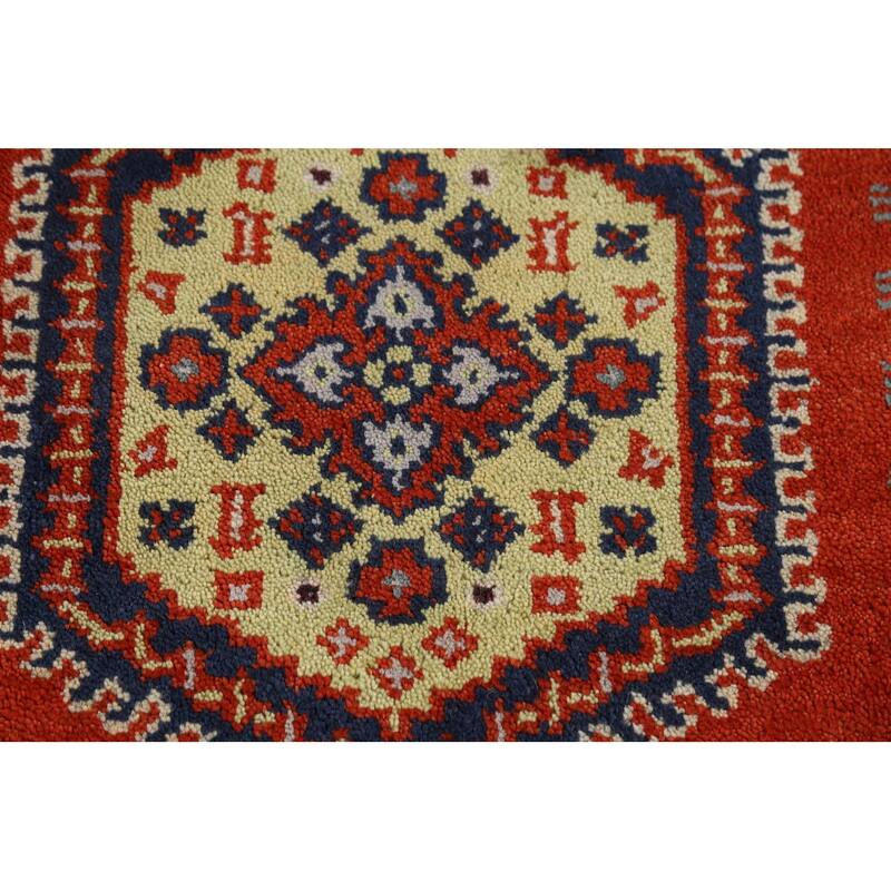 Orange Viss Indian Accent Rug Handmade Wool Carpet - 3'0"x 5'0"