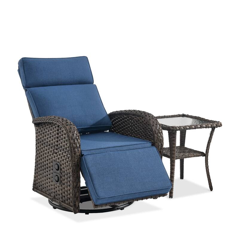 Pocassy Swivel Reclining Chair Lounge Chair with Adjustable Backrest