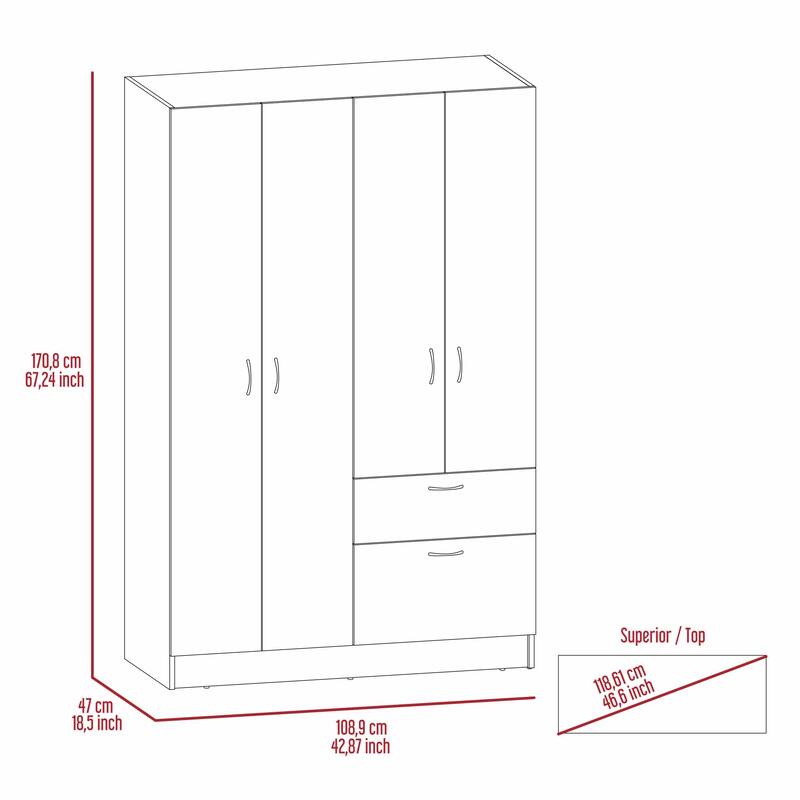1-Drawer Rectangle Armoire