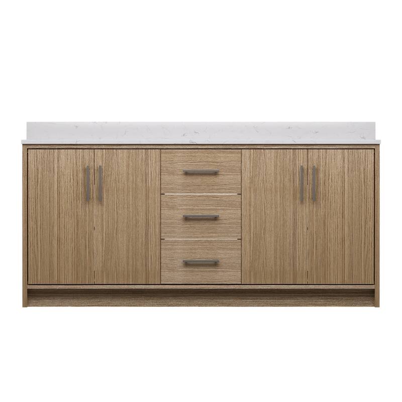 72-Inch Modern Style Bathroom Vanity with Double Ceramic Sink