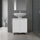 preview thumbnail 6 of 11, Marlo Under Sink Cabinet with Two Doors and Interior Storage Shelves, Freestanding Bathroom Storage White