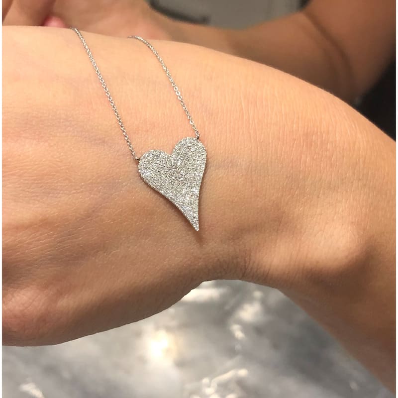 Joelle Collection Diamond Pave Heart Necklace - Pendant 1/3 Cttw. 14K Gold