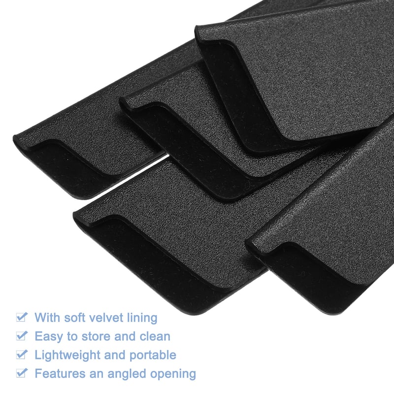 5Pcs Knife Edge Guards ABS Knife Cover Sleeves Blade Protector - Black - 8.6"x2"/6.3"x1.3"