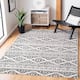 SAFAVIEH Tulum Vetuta Moroccan Boho Chic Area Rug - 8' Square - Ivory/Black