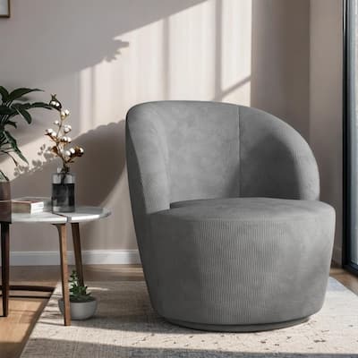 Swivel Barrel Round Comfy Accent Chair for Living Room