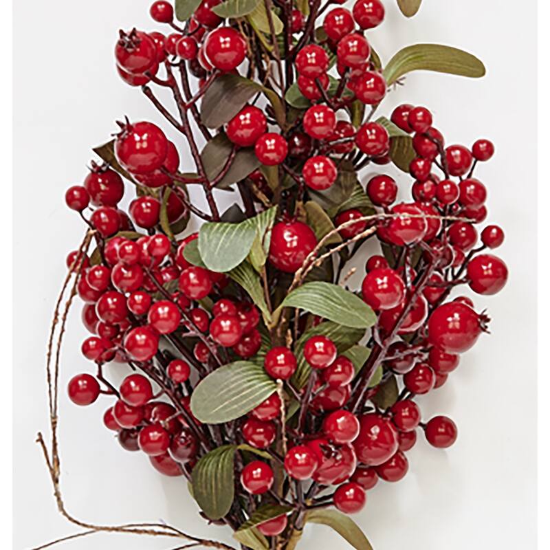 21" Artificial Christmas Red Holly Berry and Green Leaves Bush - 21
