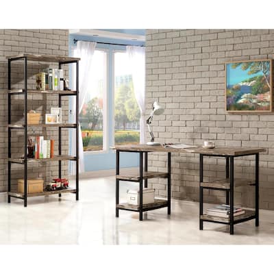 Rustic Design Metal Frame and Salvaged Cabin Finish Home Office Collection