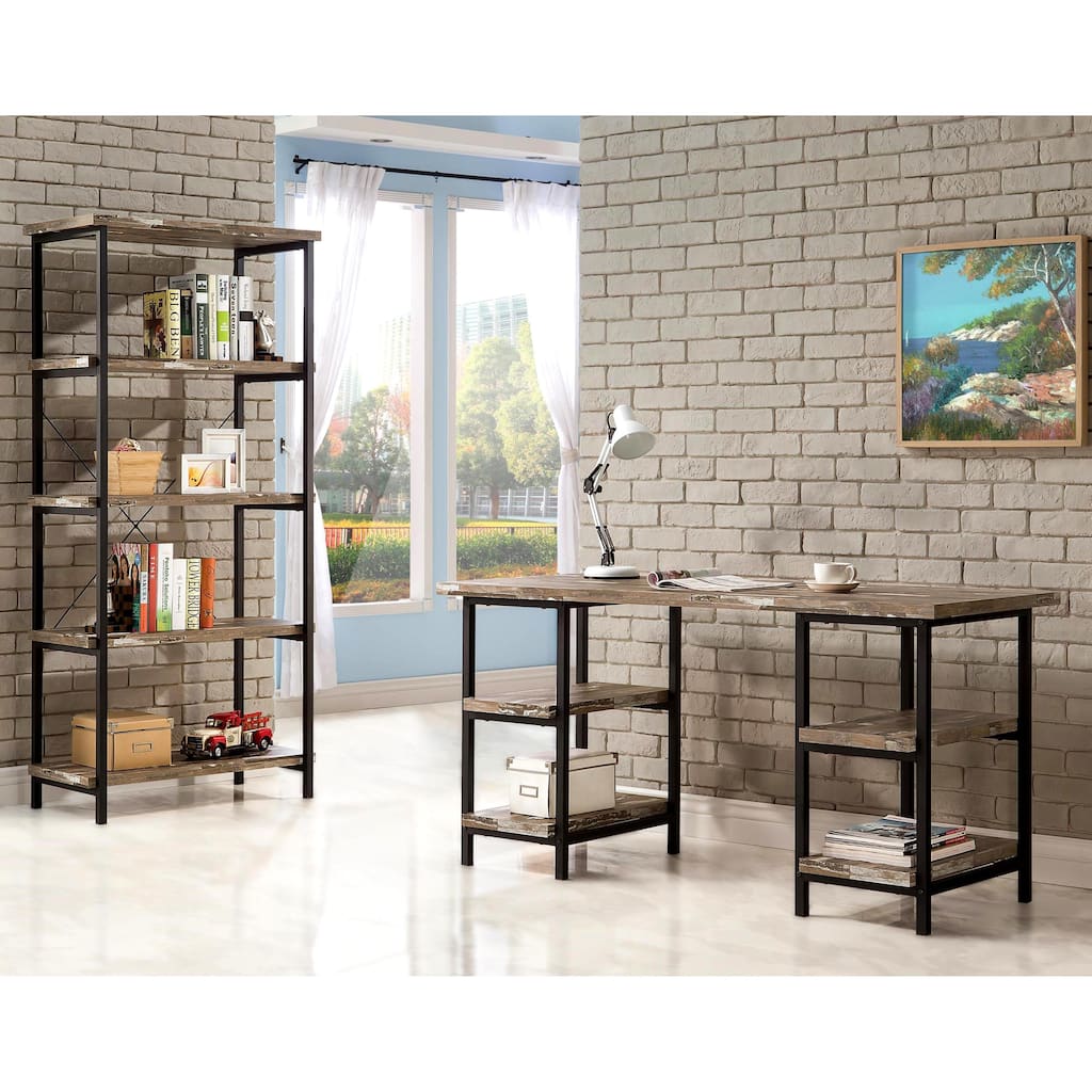 Rustic Design Metal Frame and Salvaged Cabin Finish Home Office Collection