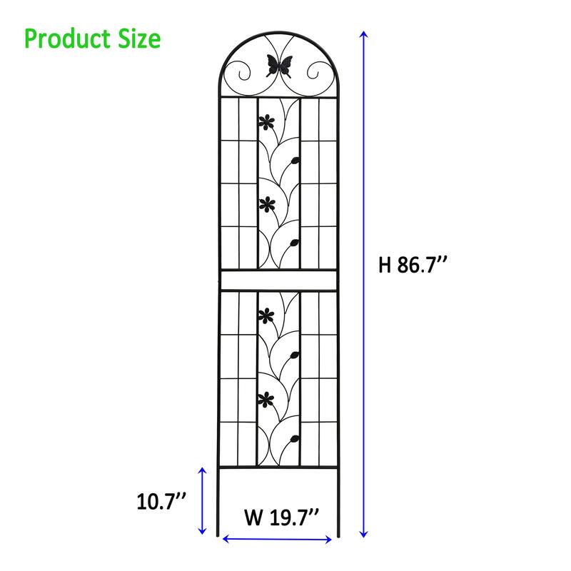 2 Pack Metal Garden Trellis 86.7" x 19.7" Rustproof Trellis for Climbing Plants Outdoor Flower Support