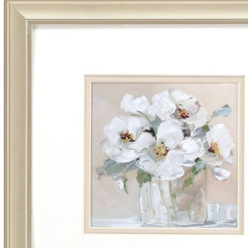 HomeRoots Set Of Two Soft Whites Gold Framed Wall Art