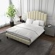 preview thumbnail 6 of 55, Tufted Upholstered Platform Bed with Sturdy Center Legs and Elegant Headboard for Bedroom by HULALA HOME
