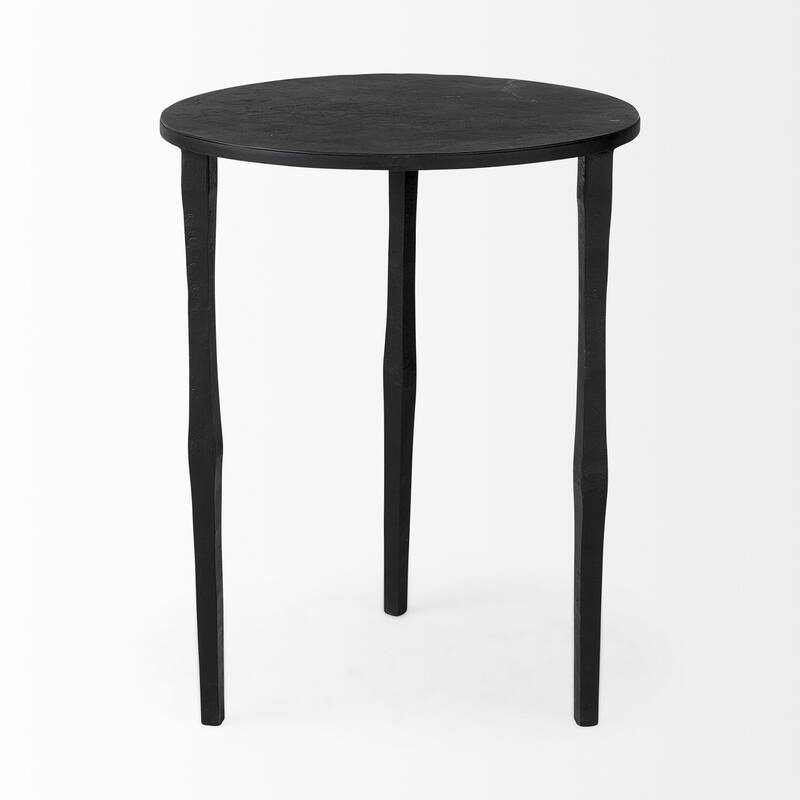 Minimal Black Iron Side Table - 16" W x 16" D x 20" H