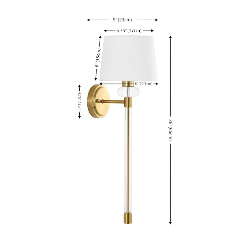 SAFAVIEH Lighting Athene 9-inch Wall Sconce with Bulbs (Set of 2) - 8 in. W x 9 in. D x 26 in. H
