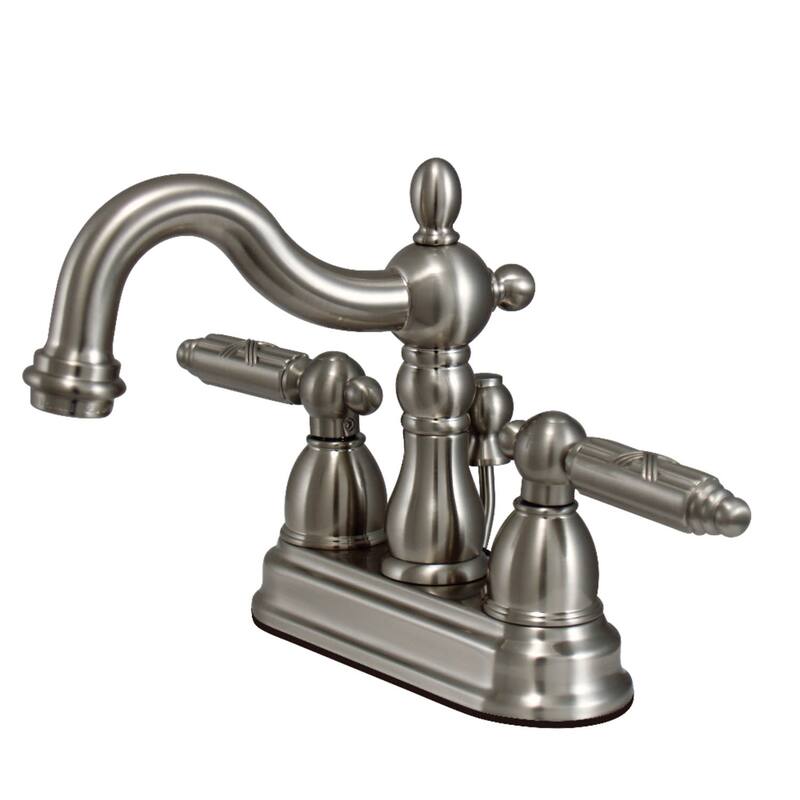 Kingston Brass Heritage 1.2 GPM Centerset Bathroom Faucet with Pop-Up - Brushed Nickel