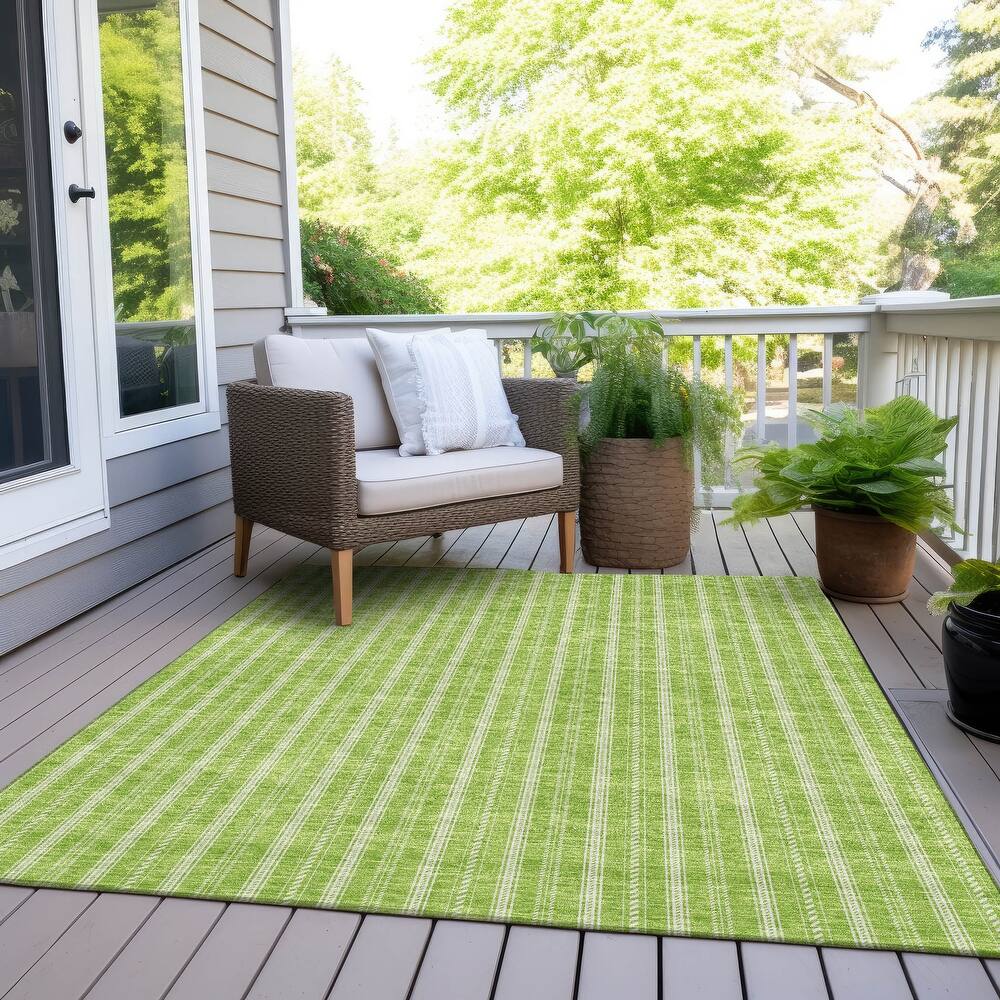 Machine Washable Indoor/ Outdoor Chantille Stripe Twist Rug