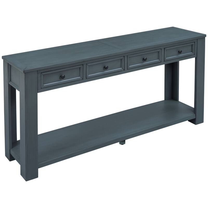 Modern Console Table/Sofa Table with Storage Drawers and Bottom Shelf for Entryway Hallway
