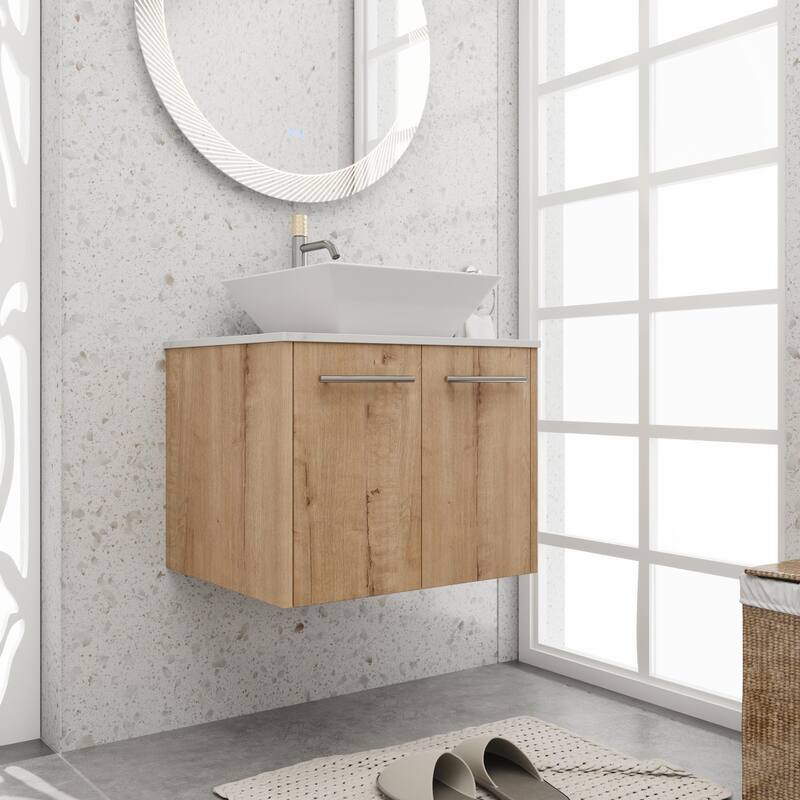 BNK 24"/30" Single Sink Bathroom Vanity with Soft Close Door, Modern Floating Vanity