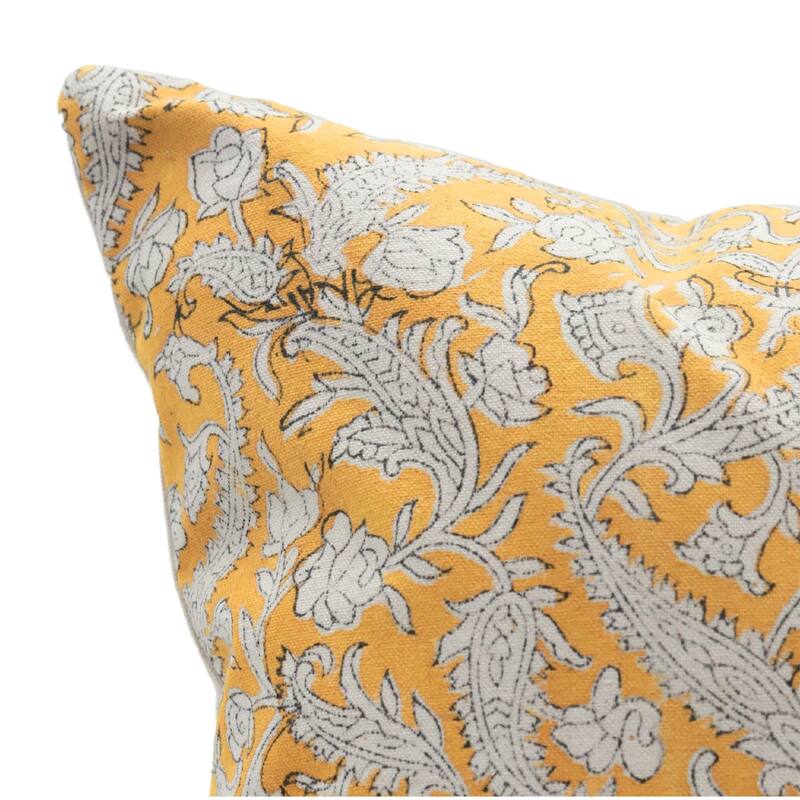 Fabdivine Bohemian Floral Green Pillow Cover Handmade Cotton for Fall Décor Block Print Chair Hotel Bedroom, Pink City