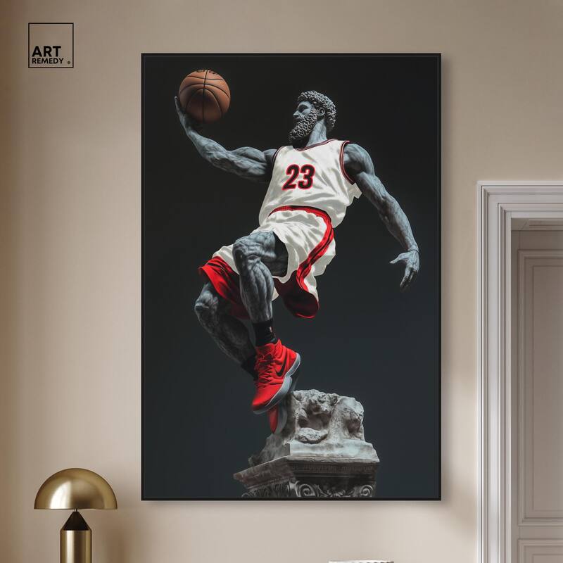 Basketball White Uniform Canvas by Art Remedy