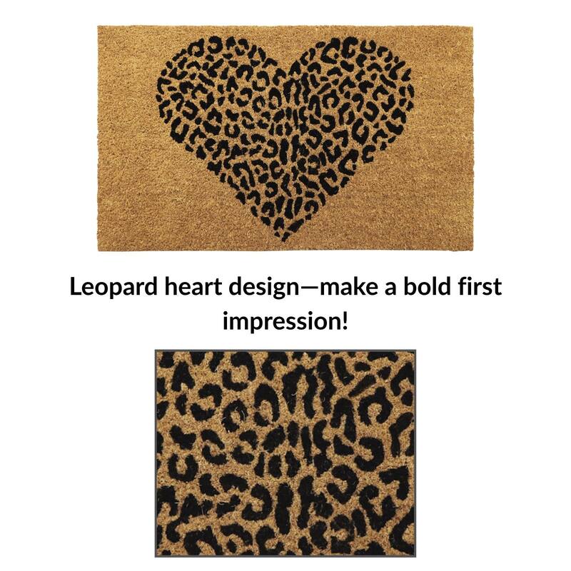Chic Leopard Heart Welcome Mat