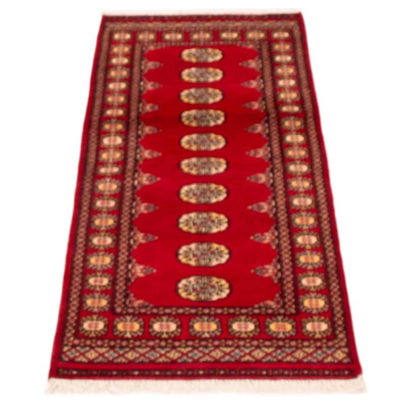 ECARPETGALLERY Hand-knotted Peshawar Bokhara Red Wool Rug - 2'7 x 6'8
